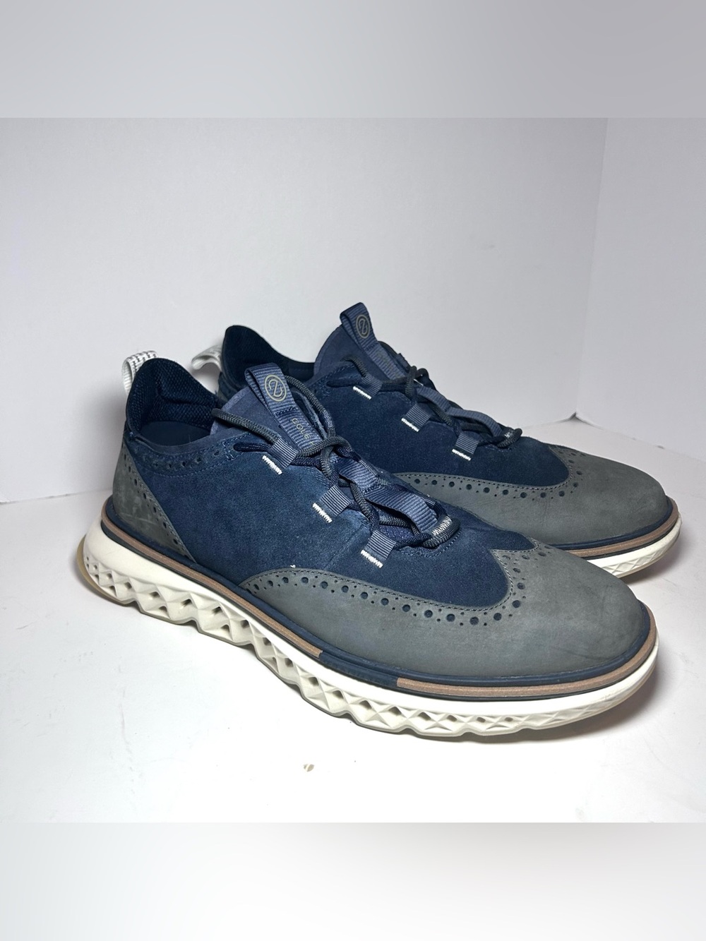 Mens Cole Haan 5.Zerogrand Wingtip Oxford - Navy Blazer/Ivory US  Size 12W